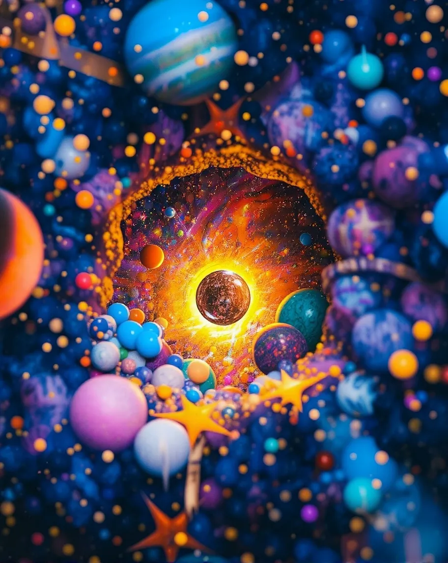 Vibrant cosmos, swirling stars, - Free AI Photo Generator - starryai