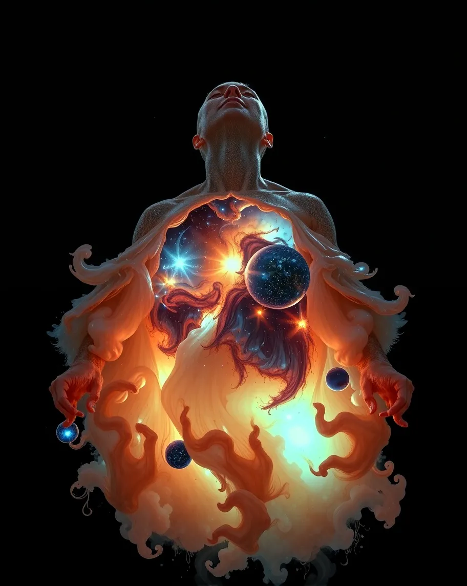 A human figure standing darkness, - Free AI Photo Generator - starryai
