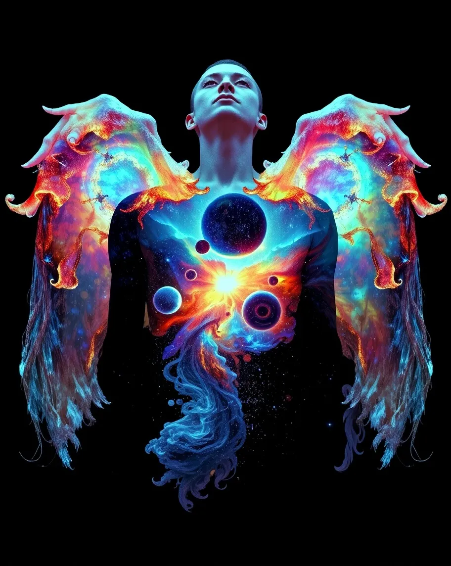 A human figure standing darkness, - Free AI Photo Generator - starryai