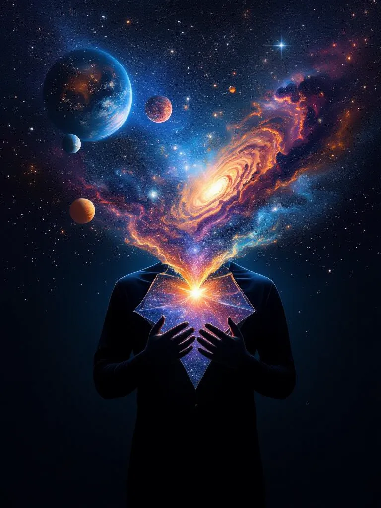 A human figure standing darkness, - Free AI Photo Generator - starryai