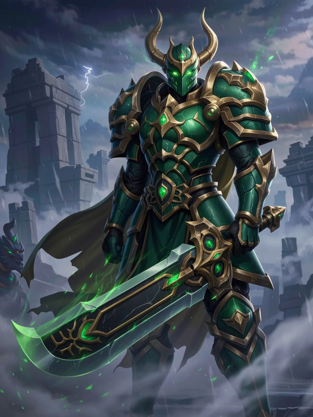 A fierce warrior clad ornate has - Free AI Photo Generator - starryai
