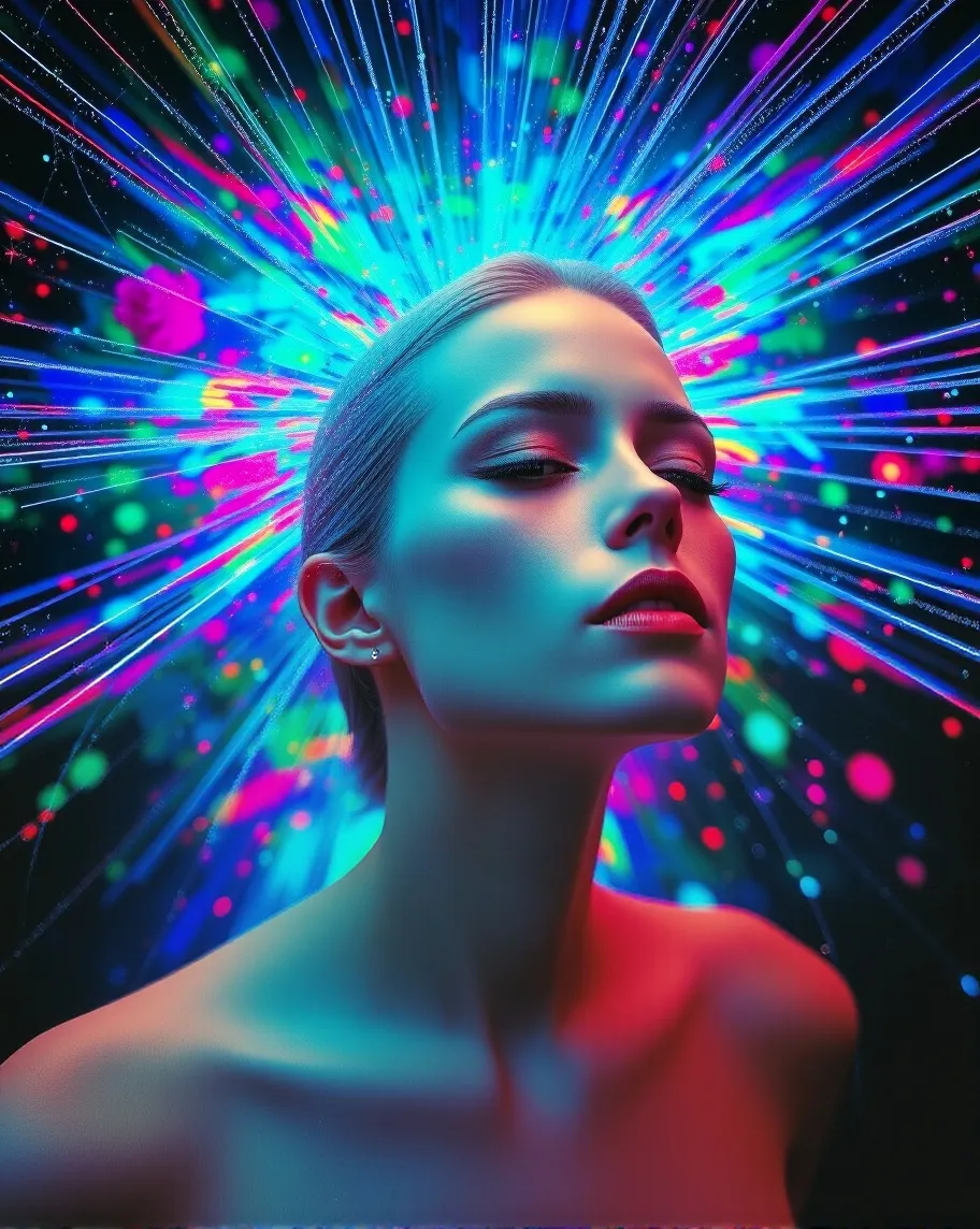 Portrait a woman whose hair made - Free AI Photo Generator - starryai