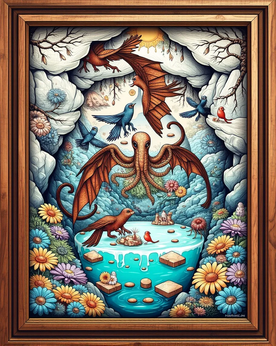 Create a framed watercolor scene - Free AI Photo Generator - starryai
