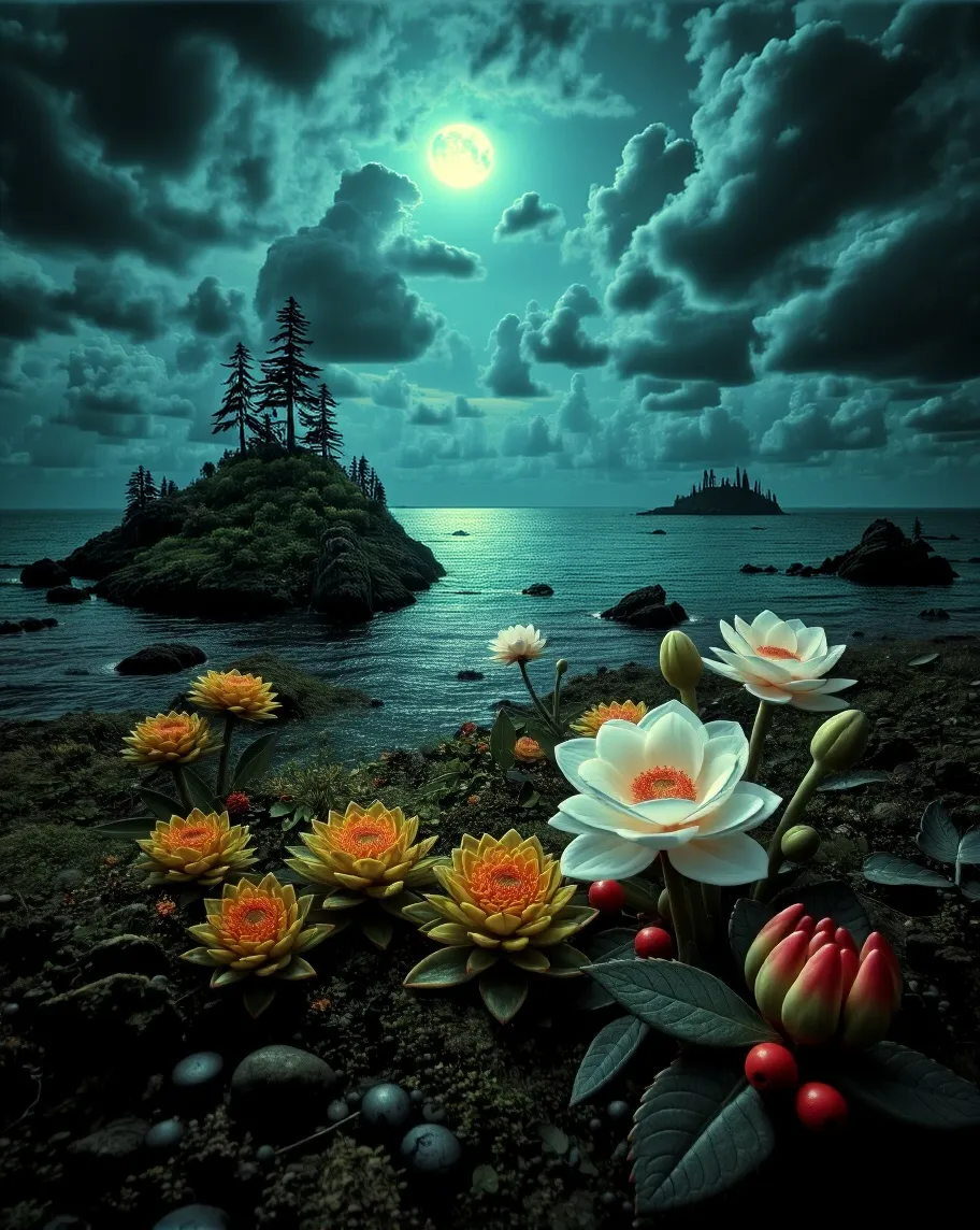 Mysterious dark ocean fantasy sky - Free AI Photo Generator - starryai