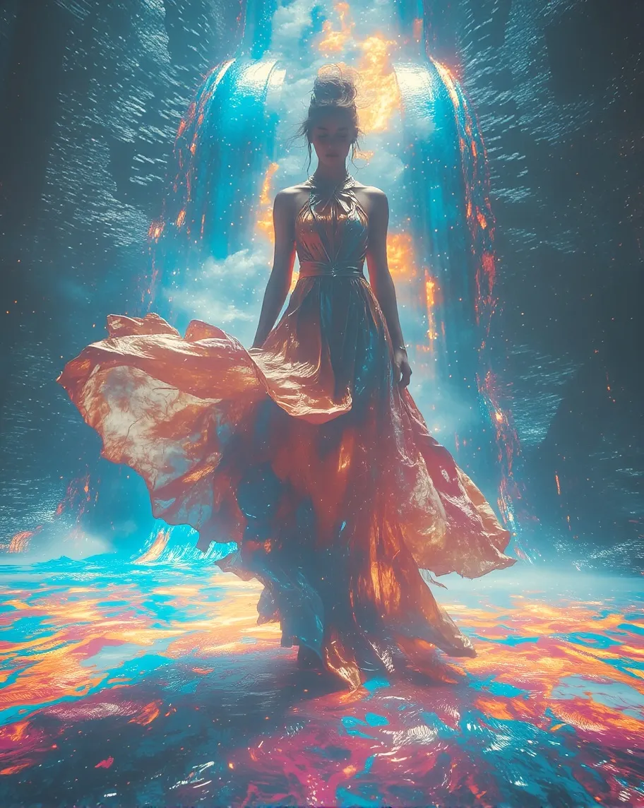 A woman standing gracefully as - Free AI Photo Generator - starryai
