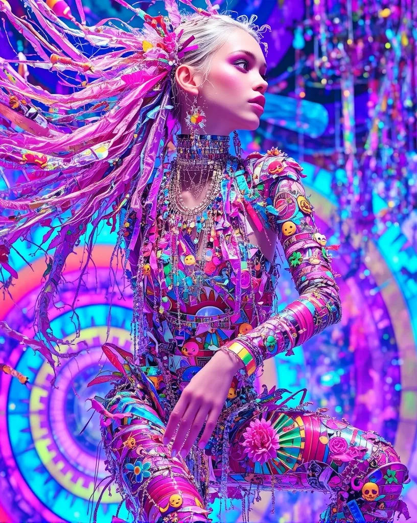 A surreal diva floating a cosmic - Free AI Photo Generator - starryai