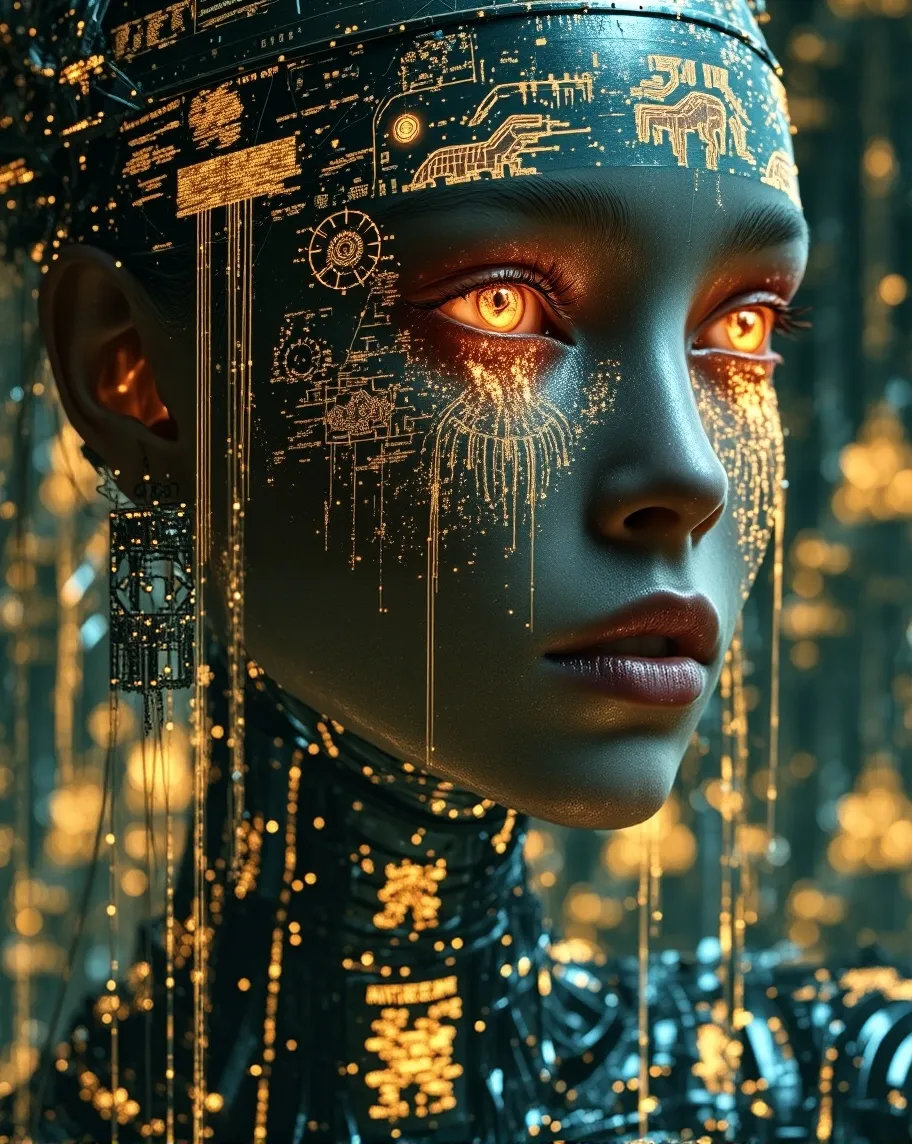 A cyber-mystical portrait a her — - Free AI Photo Generator - starryai