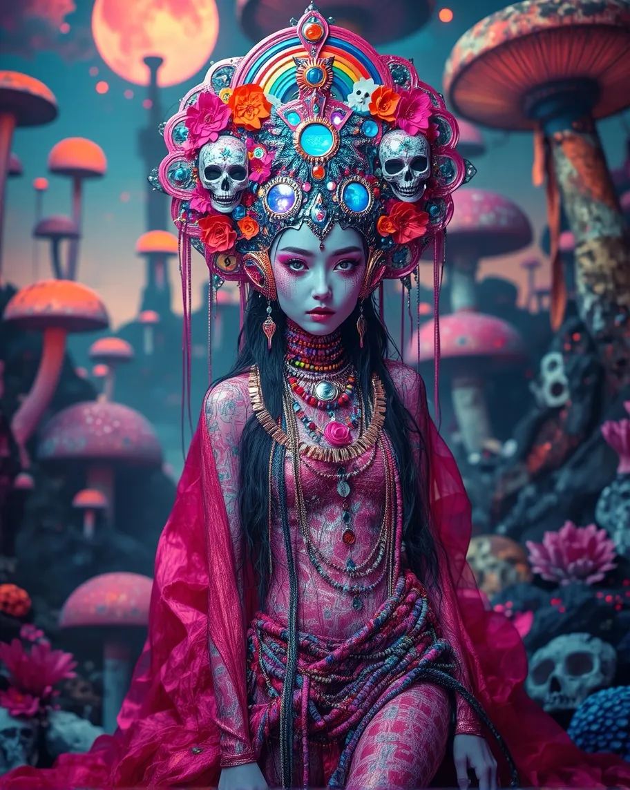 A surreal fantasy fashion a woman - Free AI Photo Generator - starryai