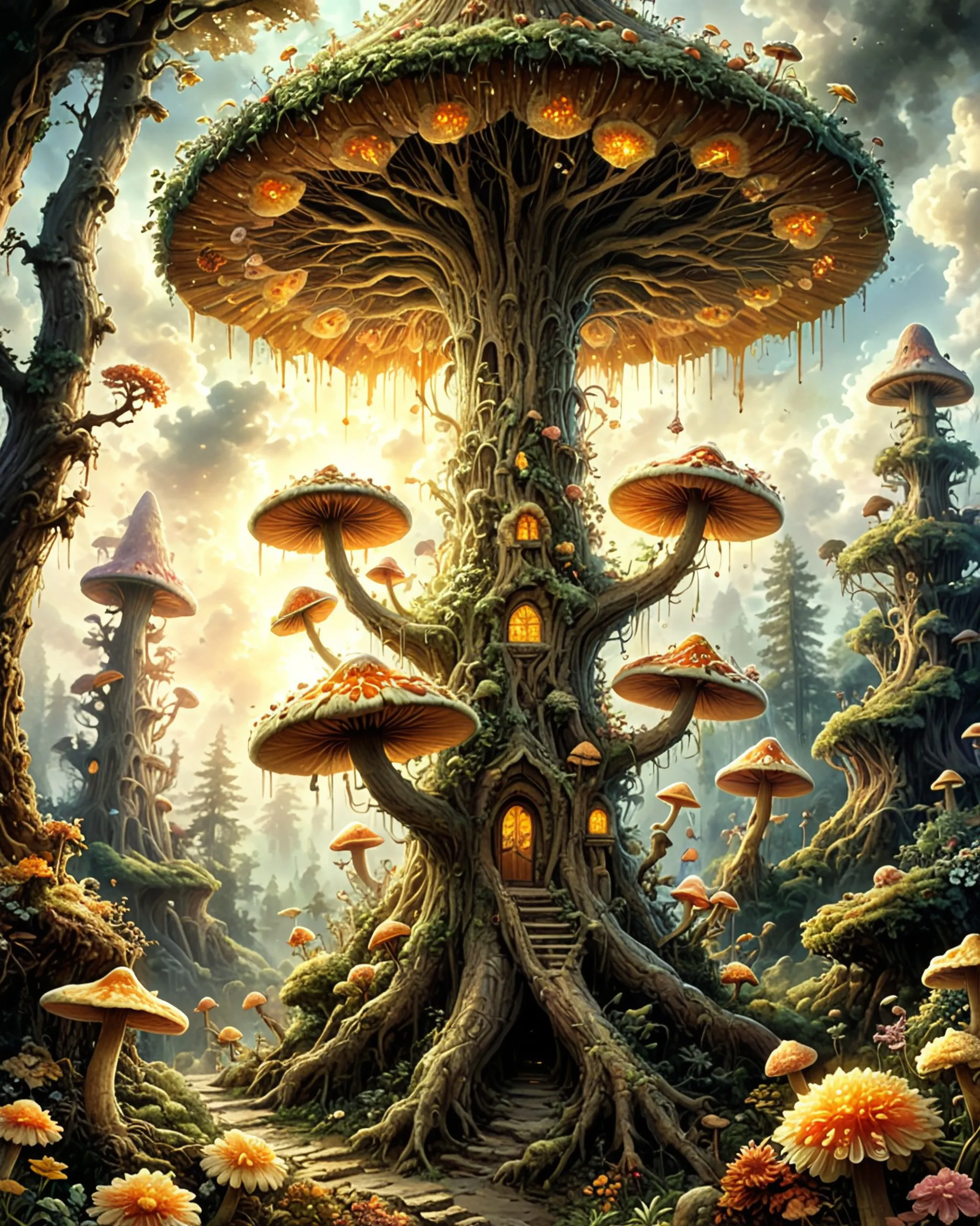 A colossal, iridescent mushroom - Free AI Photo Generator - starryai