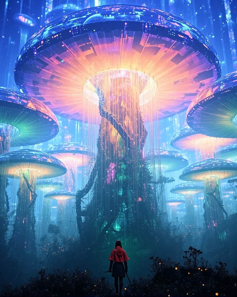 A colossal fantasy forest glowing - Free AI Photo Generator - starryai