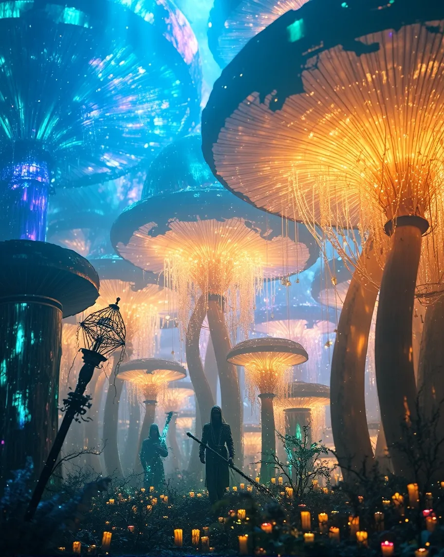 A colossal fantasy forest glowing - Free AI Photo Generator - starryai
