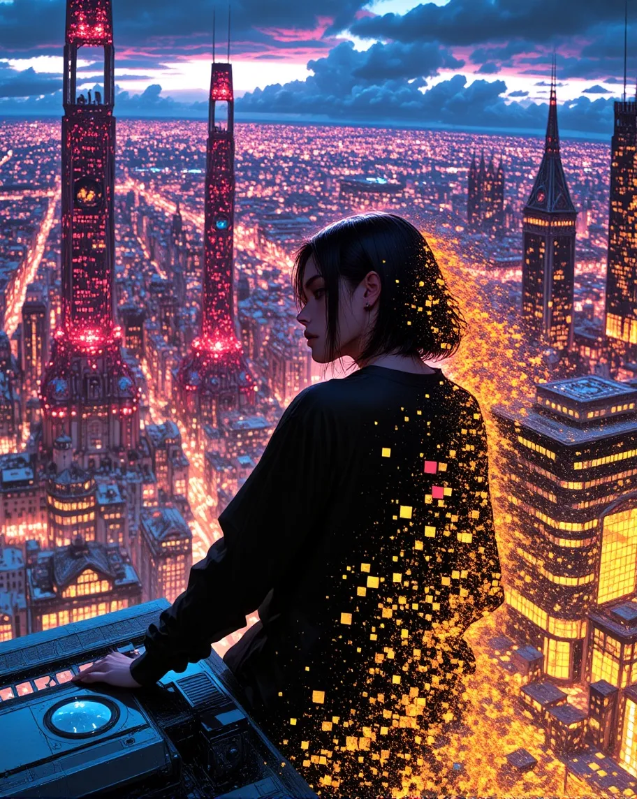 A sprawling futuristic city into - Free AI Photo Generator - starryai