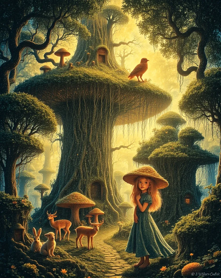 A mysterious, enchanted forest at - Free AI Photo Generator - starryai