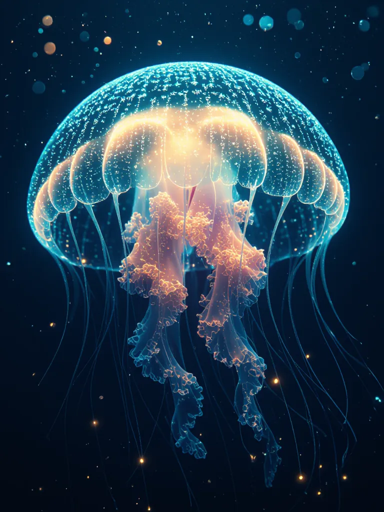 Quantum jellyfish translucent - Free AI Photo Generator - starryai