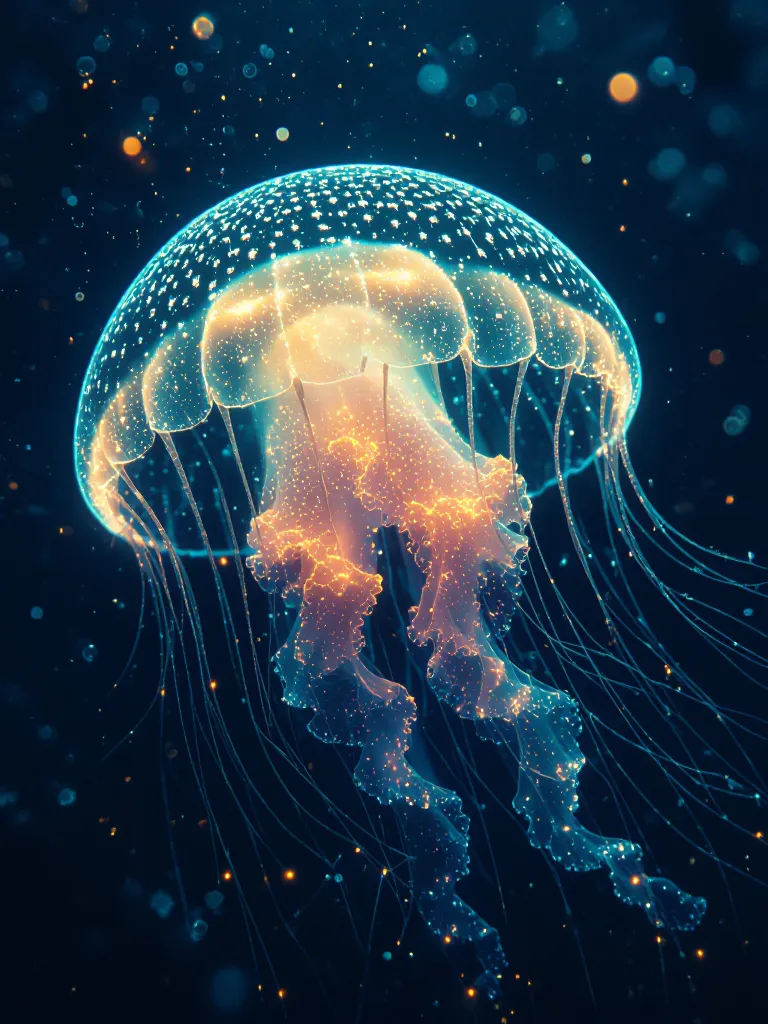 Quantum jellyfish translucent - Free AI Photo Generator - starryai