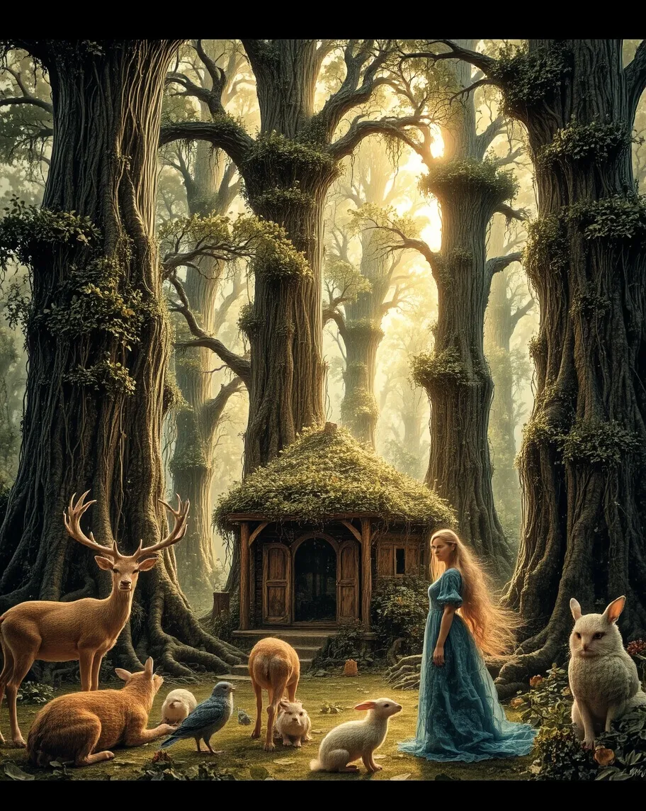 A mysterious, enchanted forest at - Free AI Photo Generator - starryai