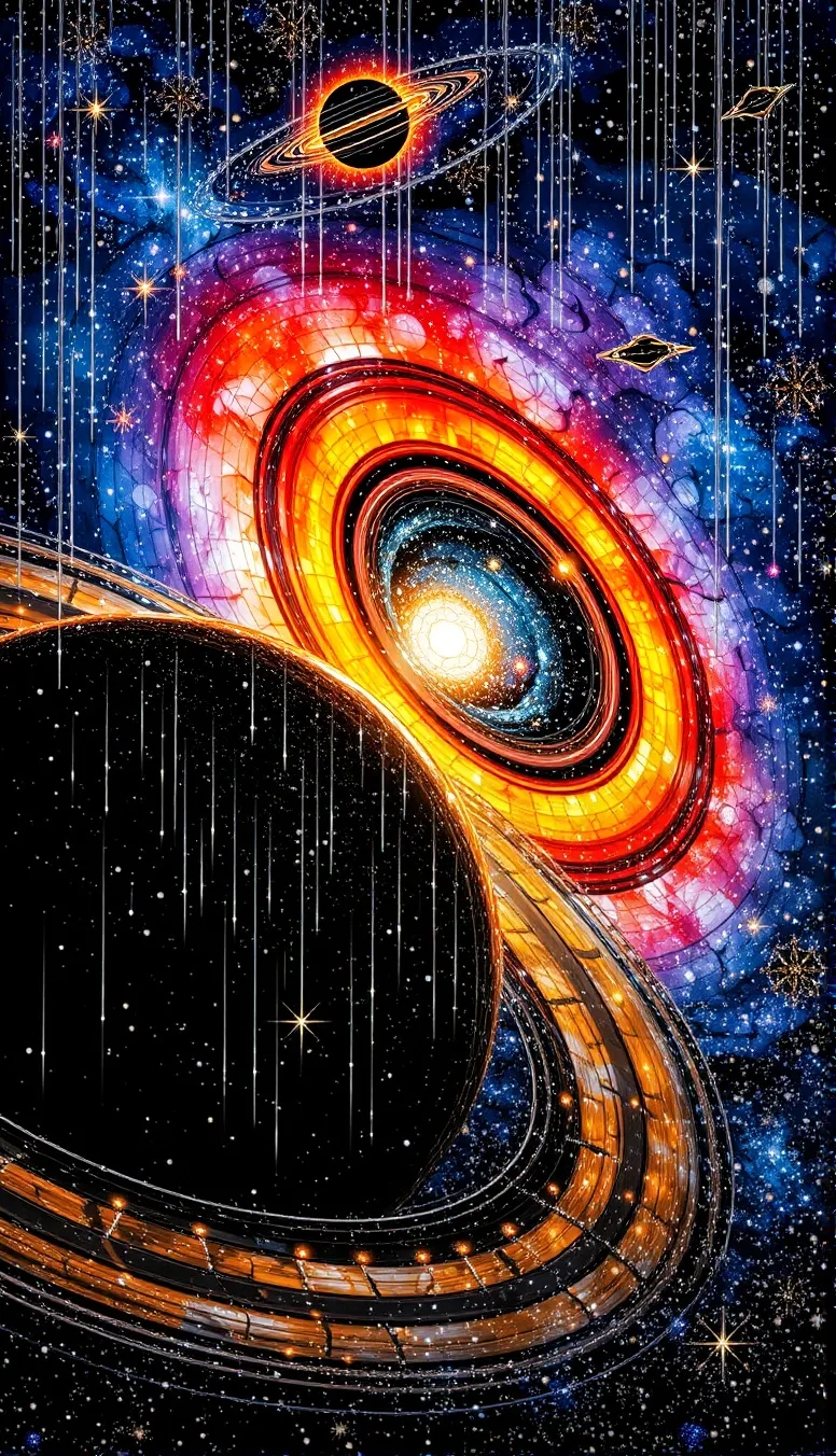 Stained glass galaxies inspired, - Free AI Photo Generator - starryai