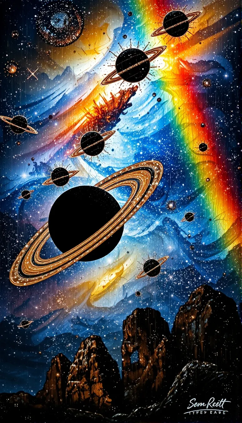 Stained glass galaxies inspired, - Free AI Photo Generator - starryai