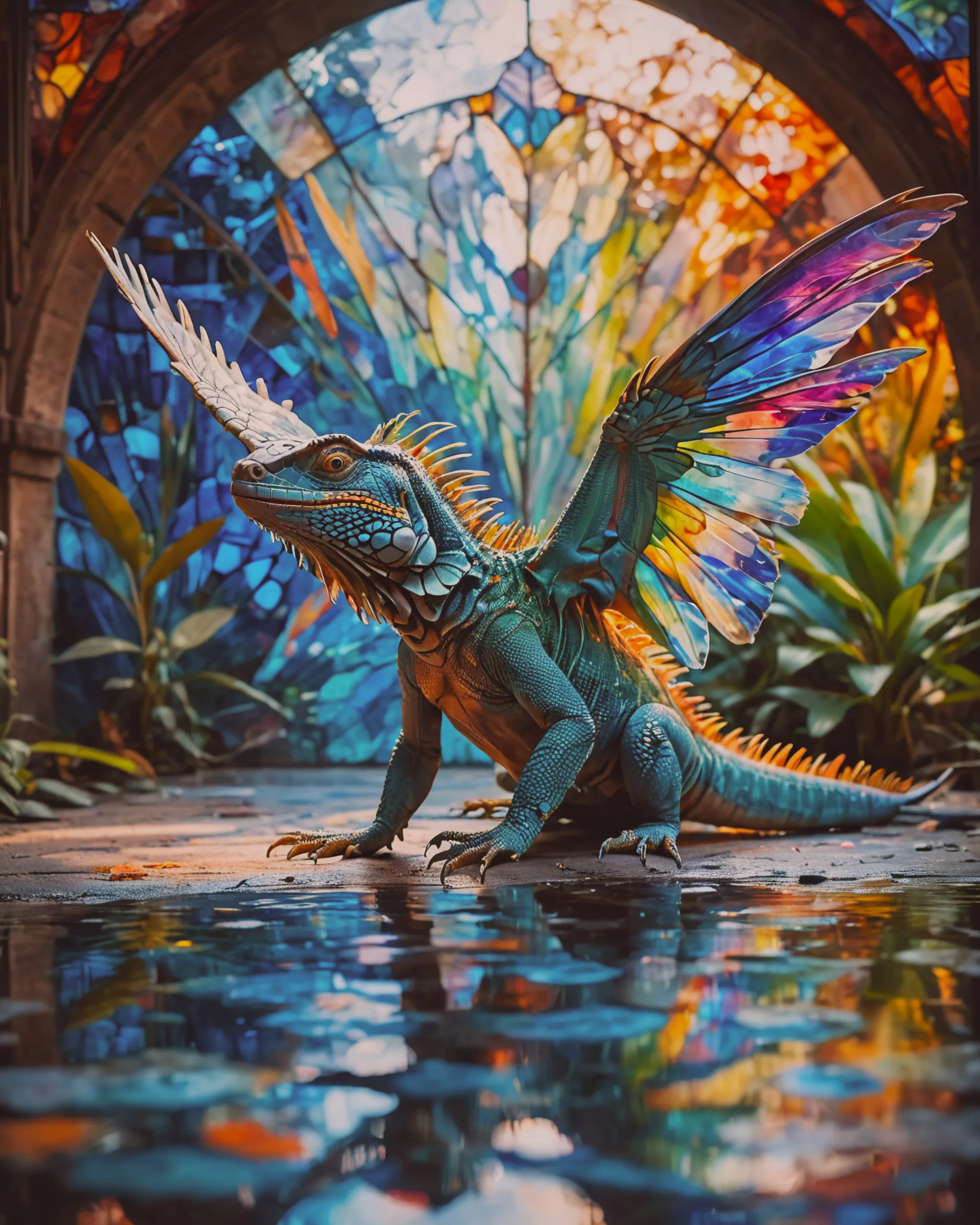 A vibrant stained glass galaxy - Free AI Photo Generator - starryai