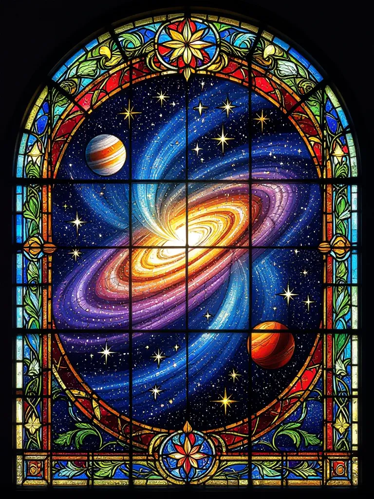 A breathtaking, ornate stained - Free AI Photo Generator - starryai