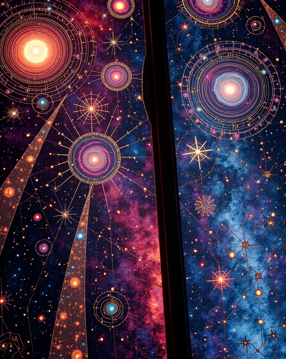 Stained glass galaxies A dazzling - Free AI Photo Generator - starryai