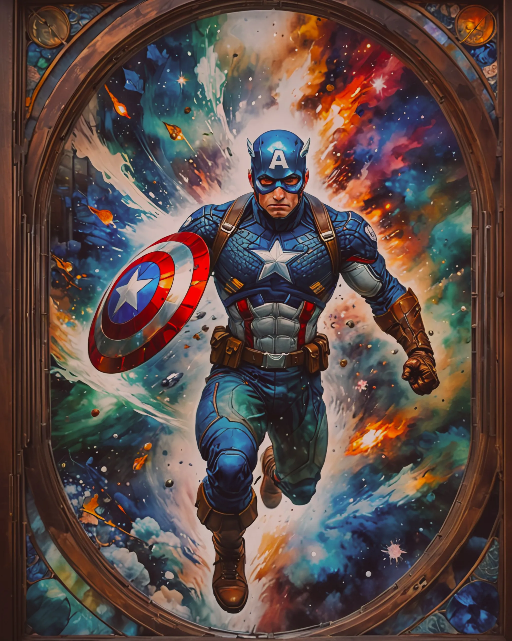A vibrant stained glass galaxy - Free AI Photo Generator - starryai
