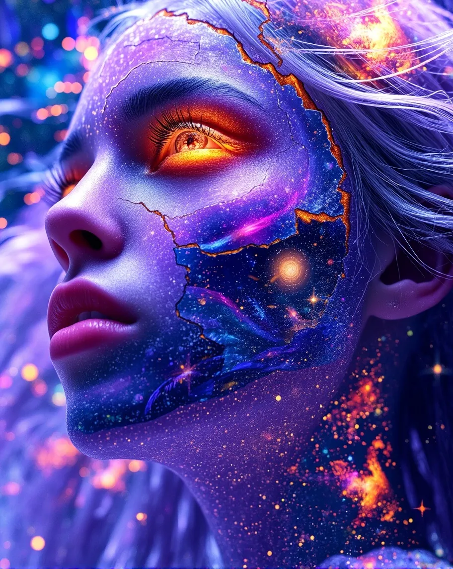 A surreal glitch-fantasy portrait - Free AI Photo Generator - starryai