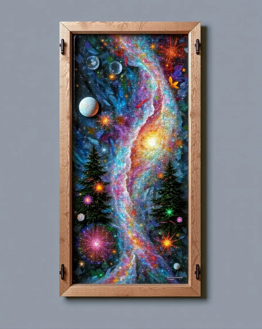 Stained glass galaxies - a glass - Free AI Photo Generator - starryai
