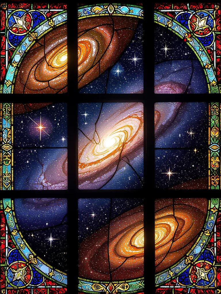 Galaxies stained glass. - Free AI Photo Generator - starryai