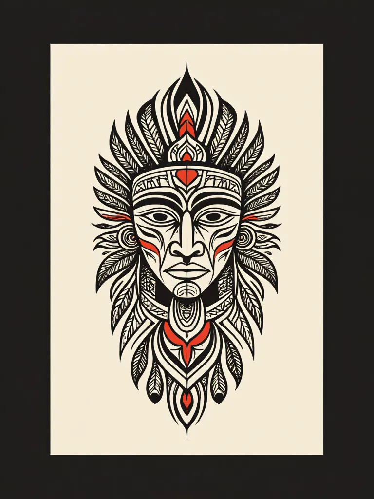 Tribal Design Created As Bold Art - Free AI Photo Generator - starryai