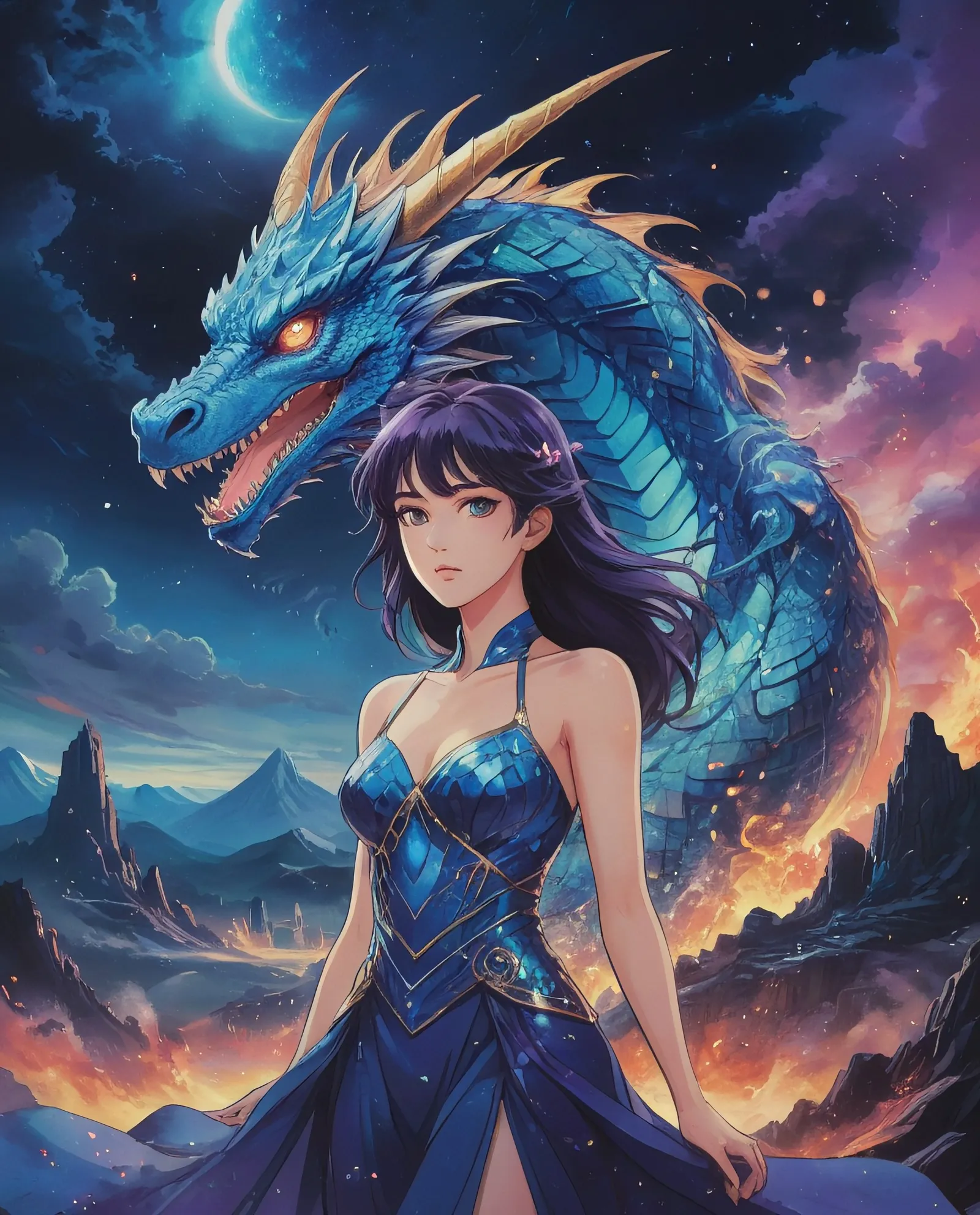 A colossal crystalline dragon its - Free AI Photo Generator - starryai