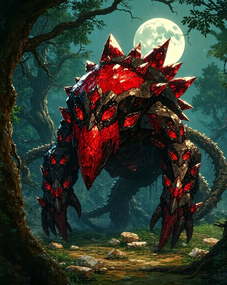 A terrifying crystalline predator - Free AI Photo Generator - starryai