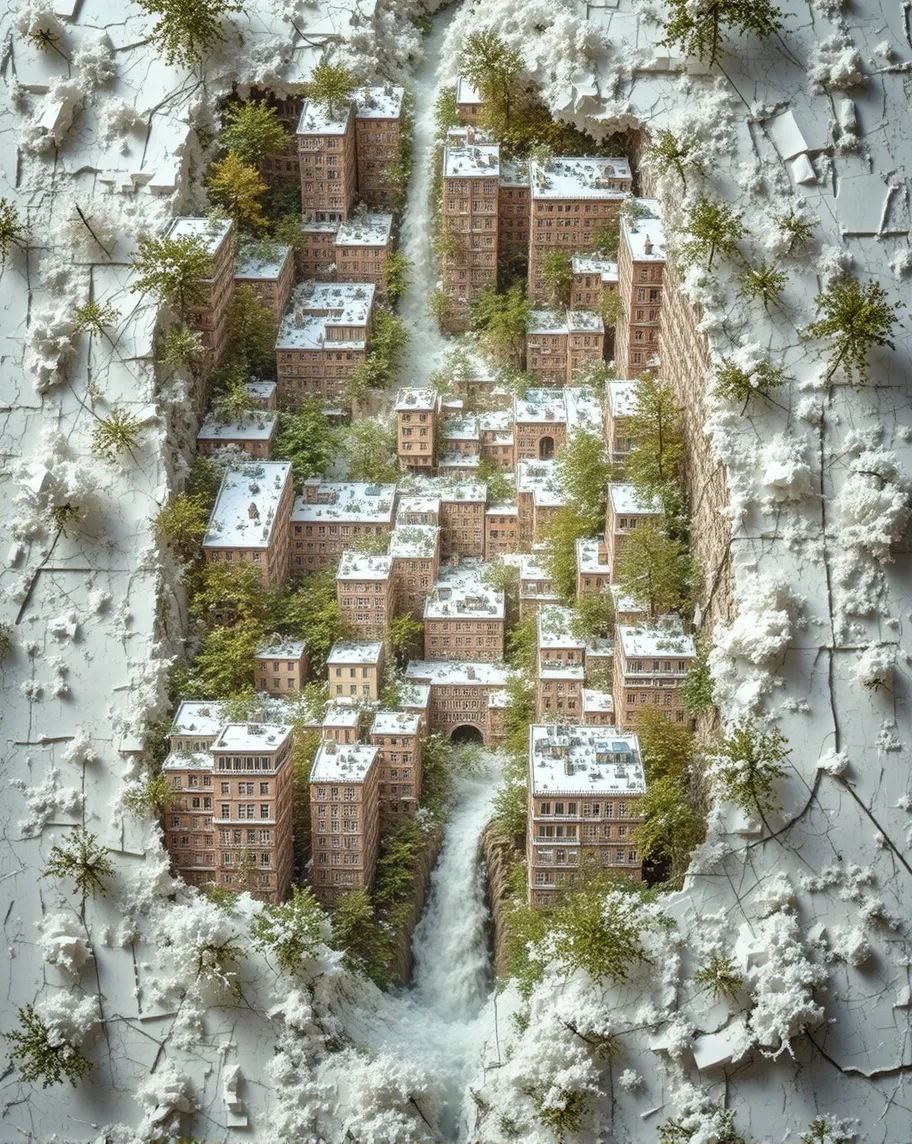 city on a hill - Free AI Photo Generator - starryai