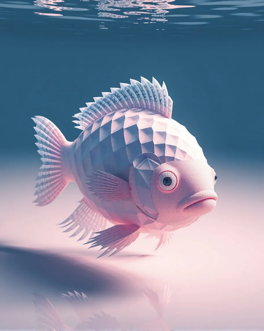 Recursive Geometric Fish 4:5 A - Free AI Photo Generator - starryai