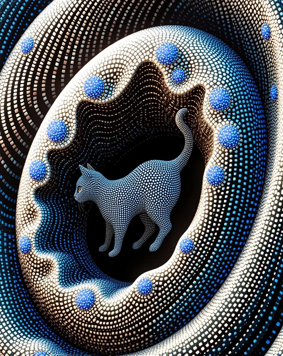 A surreal fractal cat composed - Free AI Photo Generator - starryai