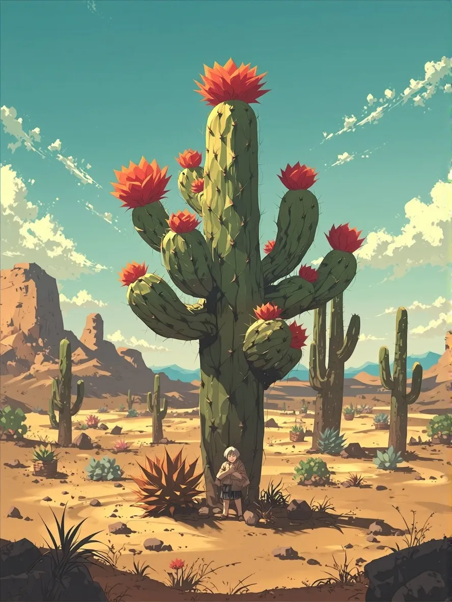 Digital illustration a desert a - Free AI Photo Generator - starryai