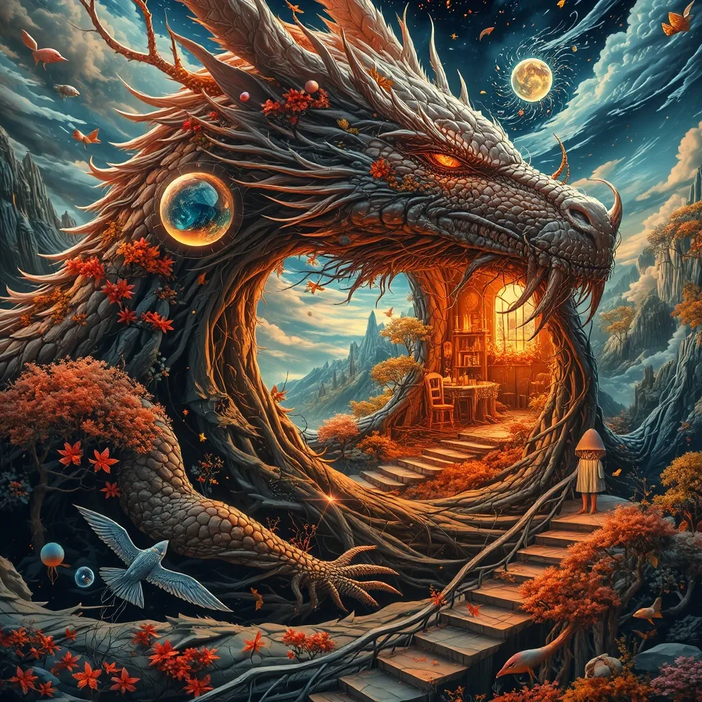 A colossal dragon shaped like - Free AI Photo Generator - starryai