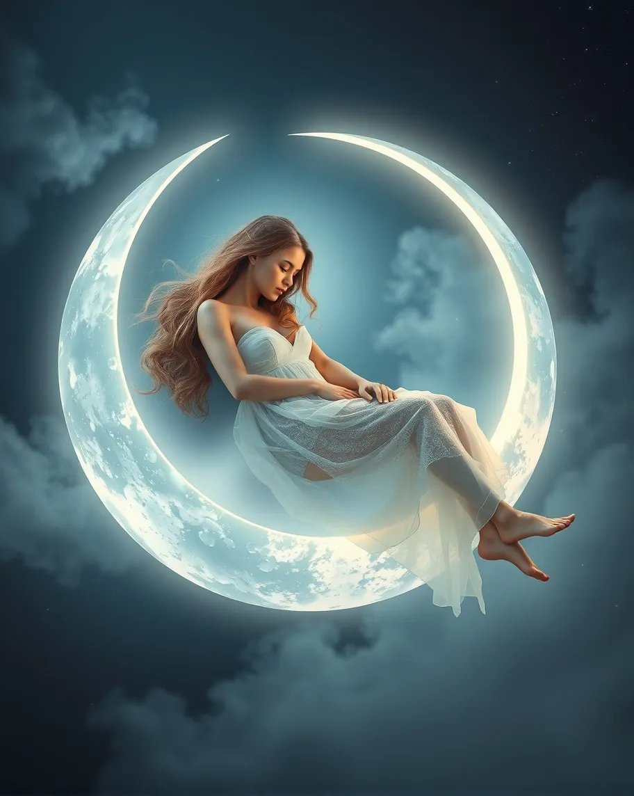 A serene, ethereal scene a woman - Free AI Photo Generator - starryai