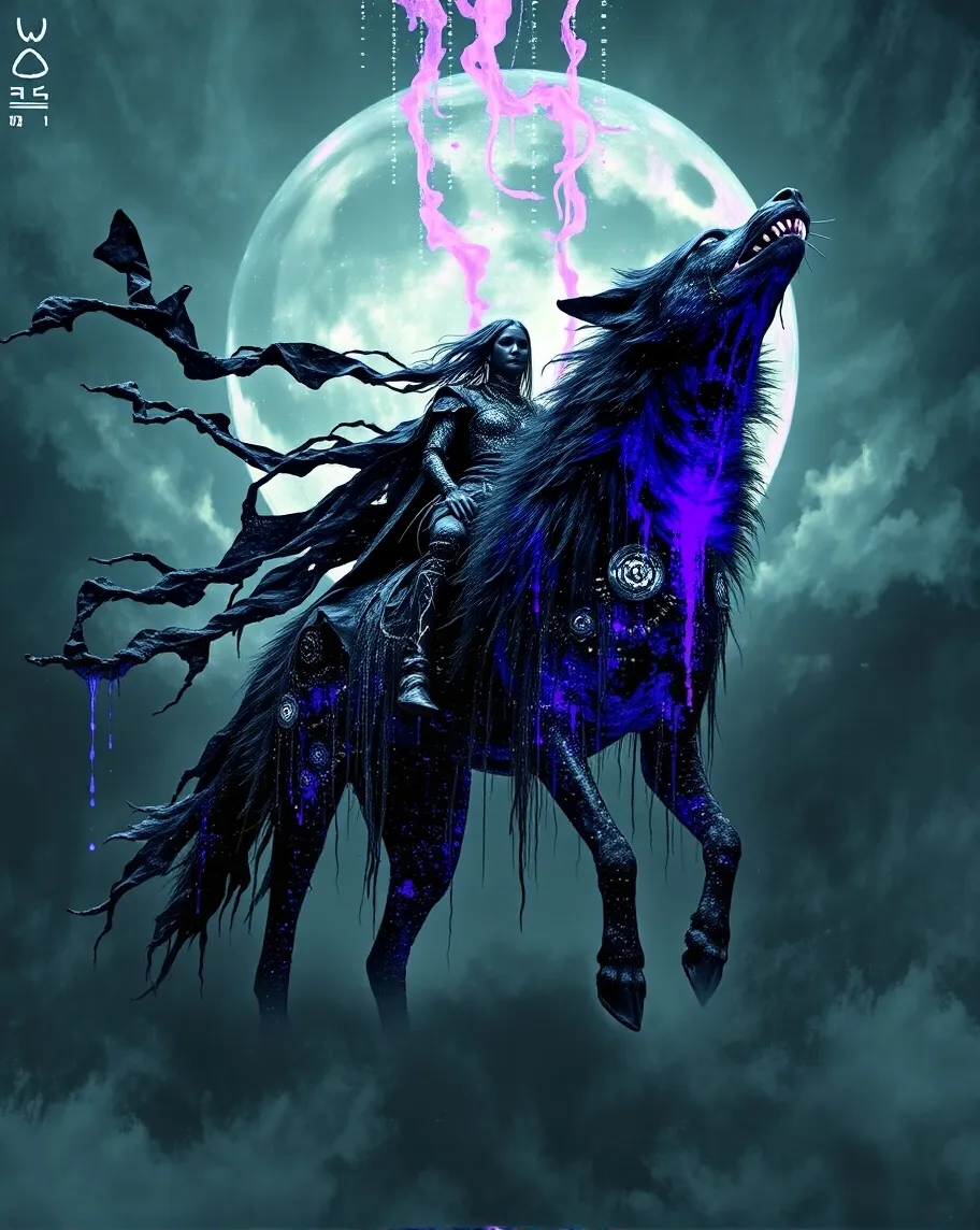 Indigo Runes A shadowy knight indigo armor - Free AI Photo Generator - starryai