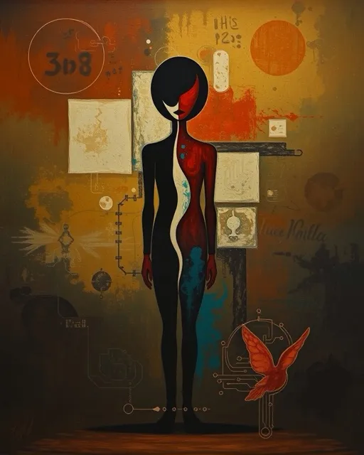 abstract painting featuring a a - Free AI Photo Generator - starryai