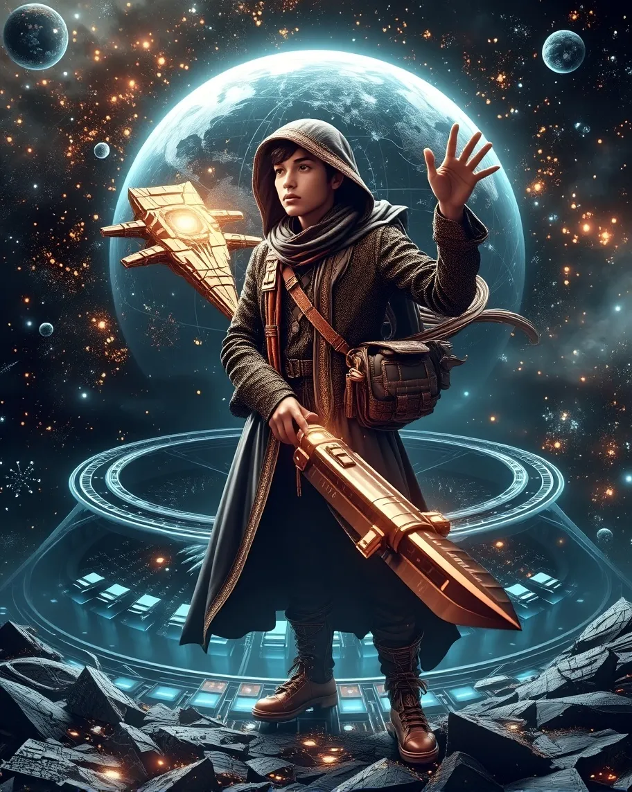 Mysterious wanderer, cosmic a - Free AI Photo Generator - starryai