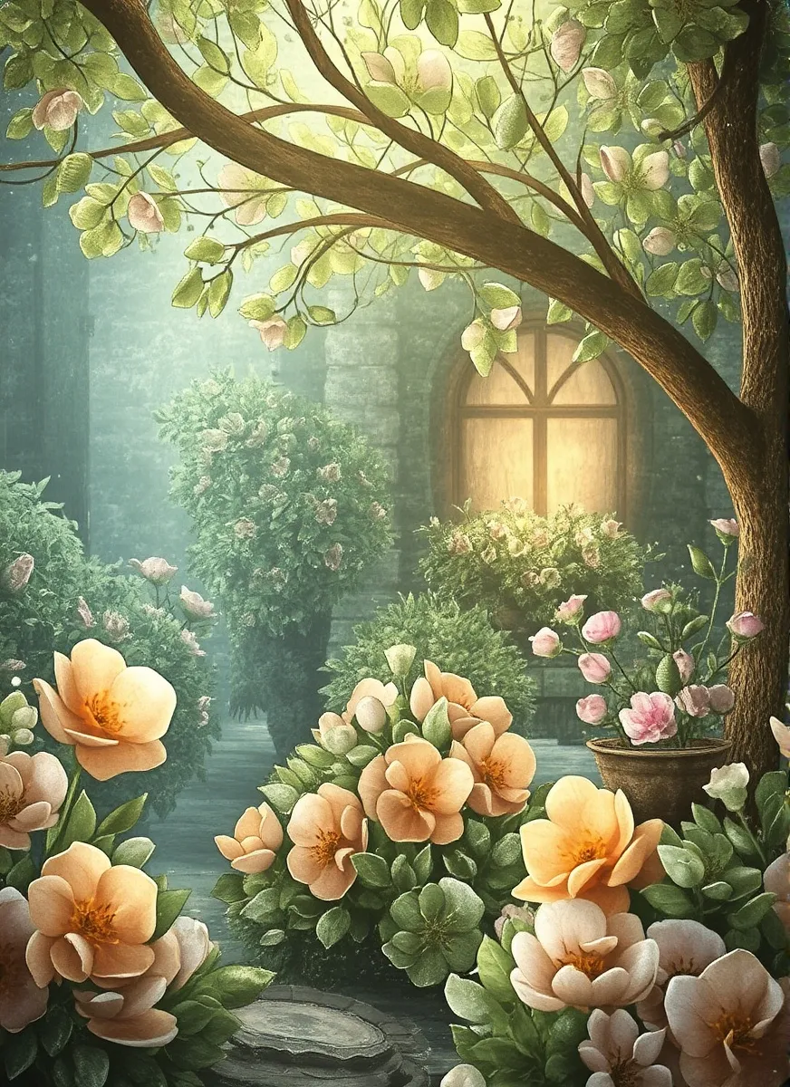 Whimsical fantasy cottage flowers - Free AI Photo Generator - starryai