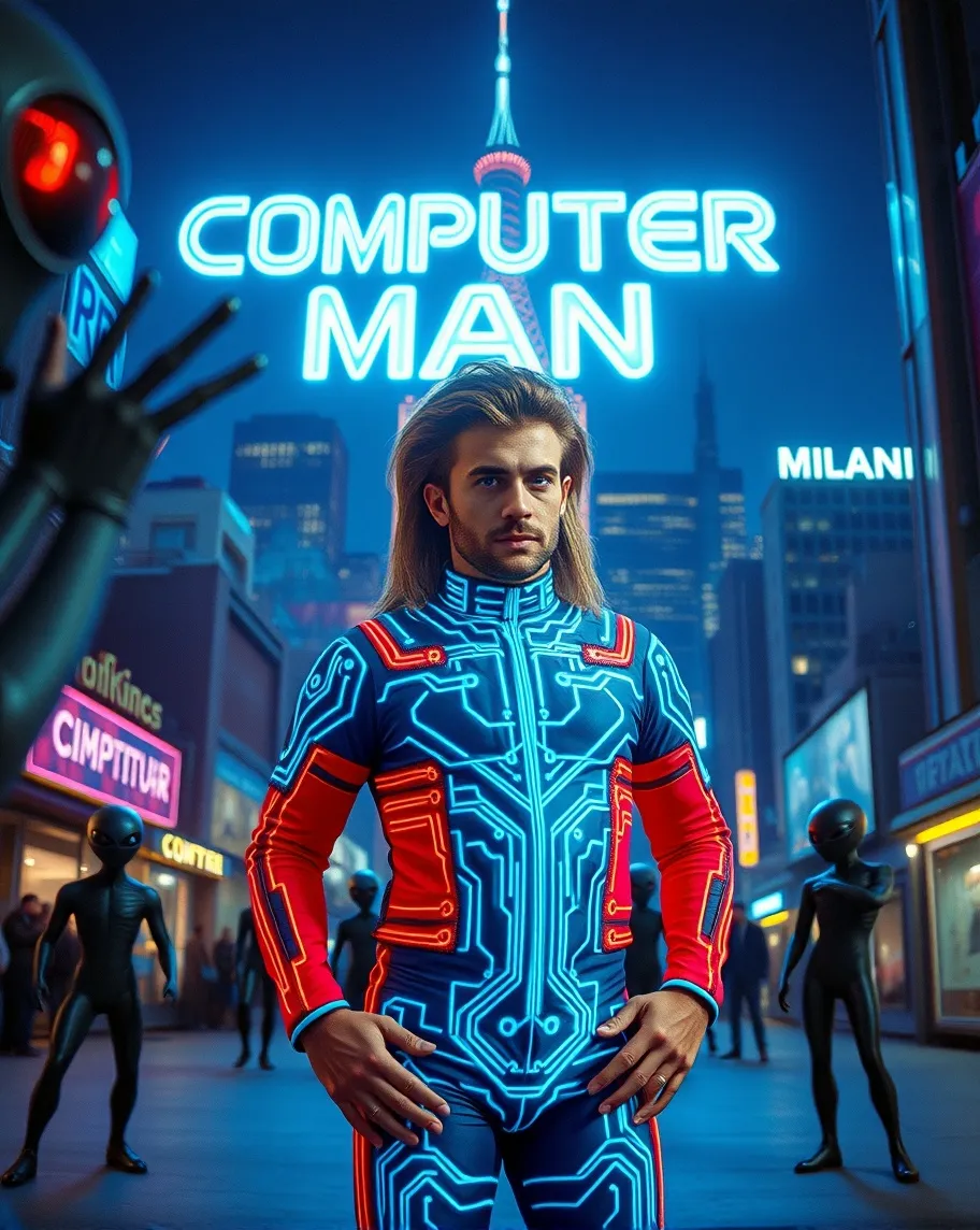 Computer. Man Model Computer Man. Macho - Free AI Photo Generator - starryai