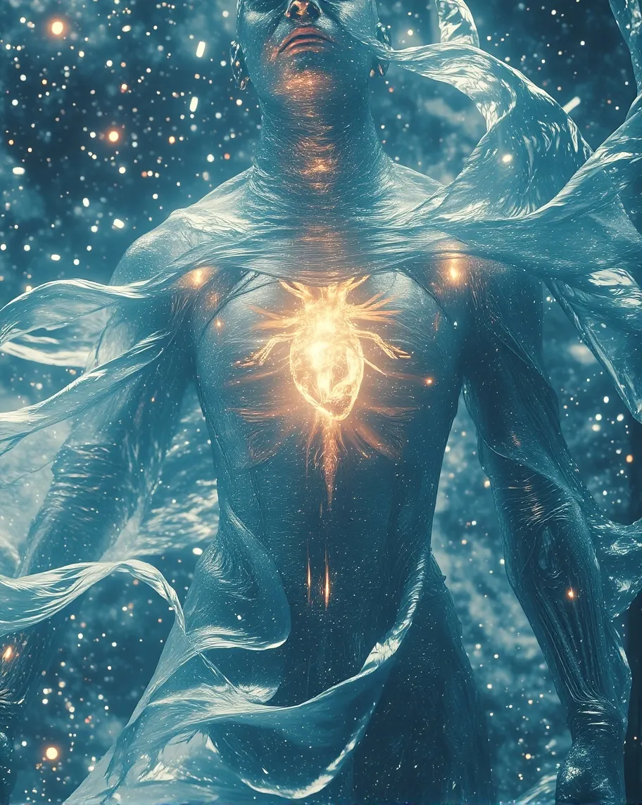 A cosmic being translucent skin - Free AI Photo Generator - starryai