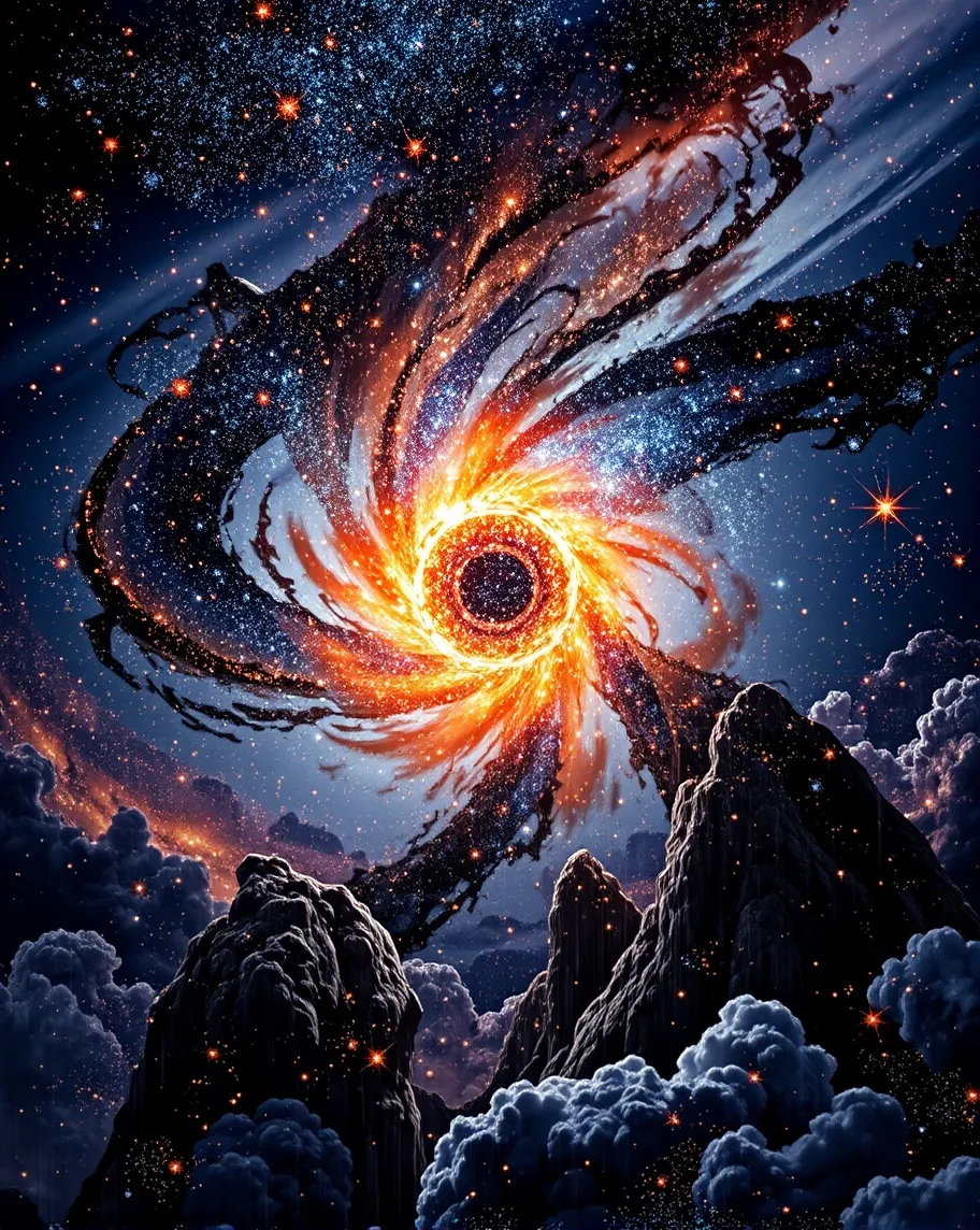 Stained glass galaxies inspired, - Free AI Photo Generator - starryai
