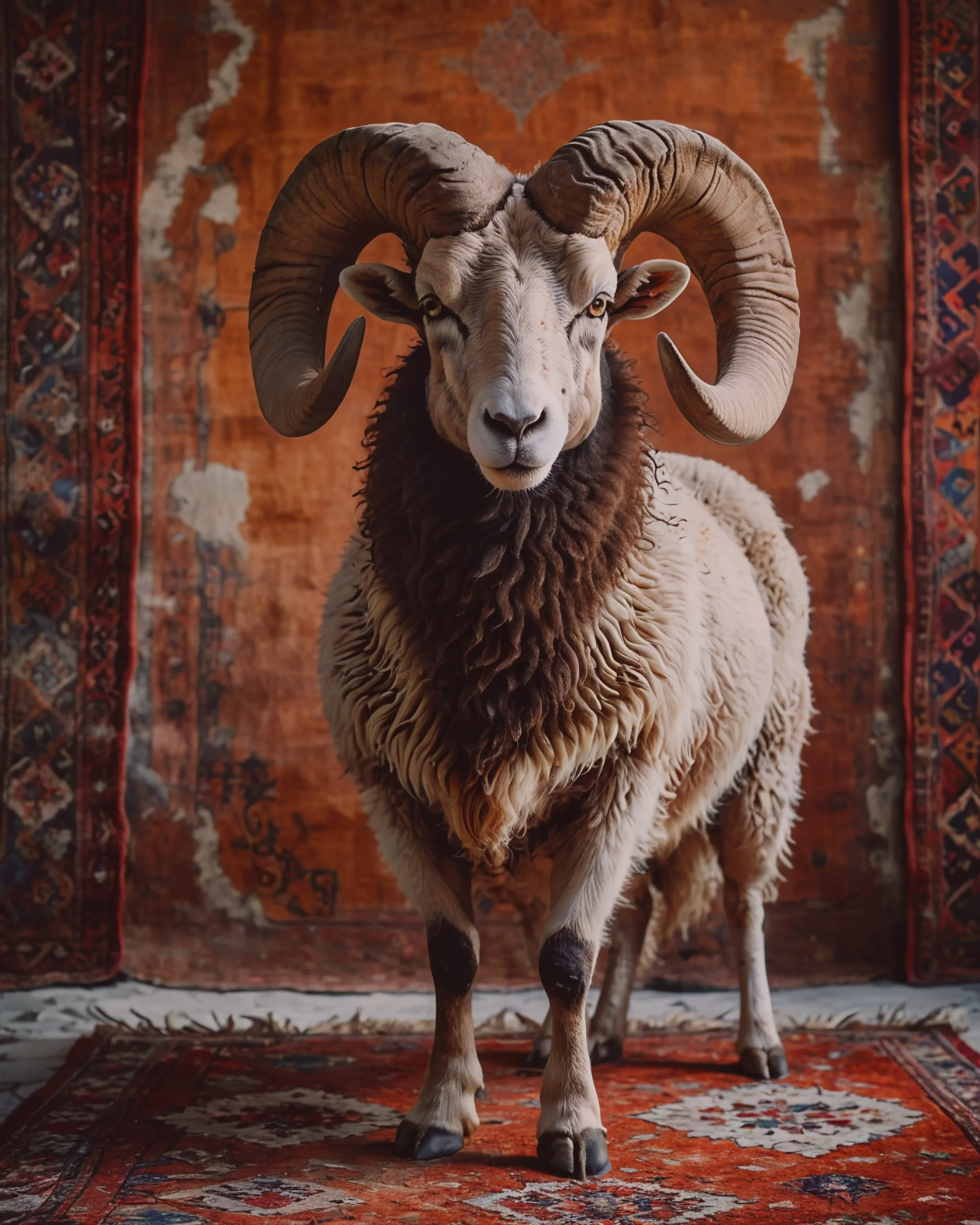 Ram Rips Rug Ram rug - Free AI Photo Generator - starryai