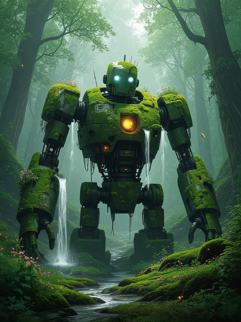 Forgotten Foliage: Botanical Mech - Free AI Photo Generator - starryai