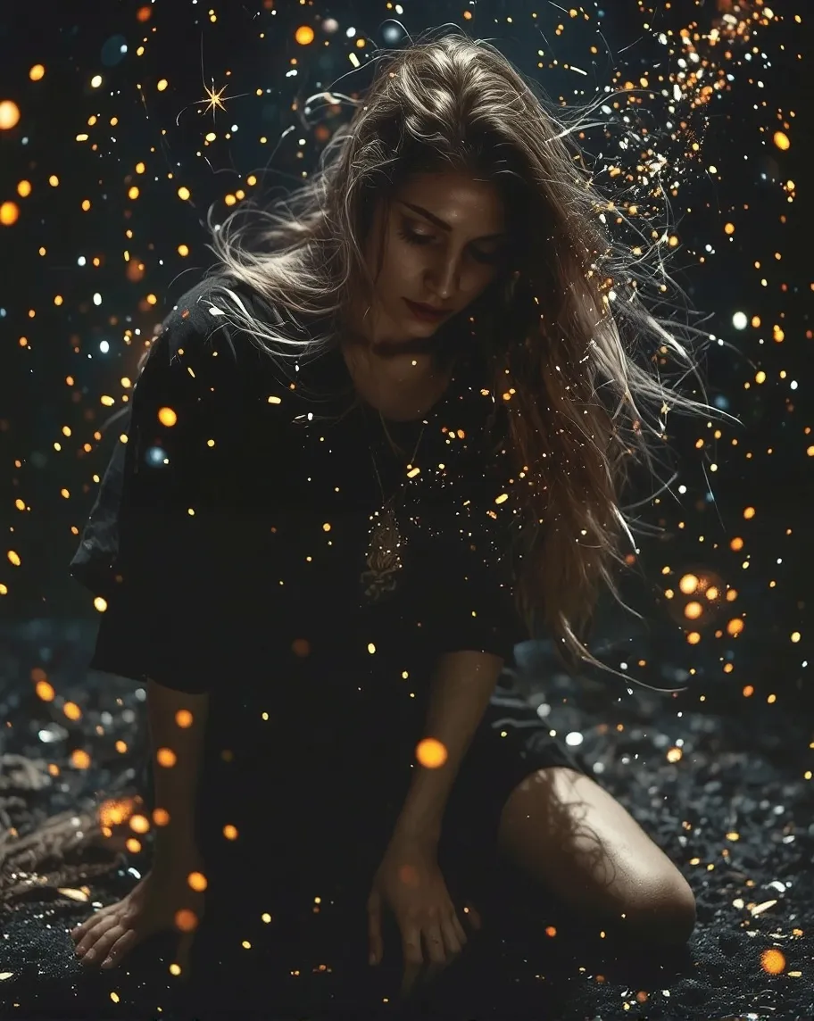 A shapely, long-haired woman - Free AI Photo Generator - starryai