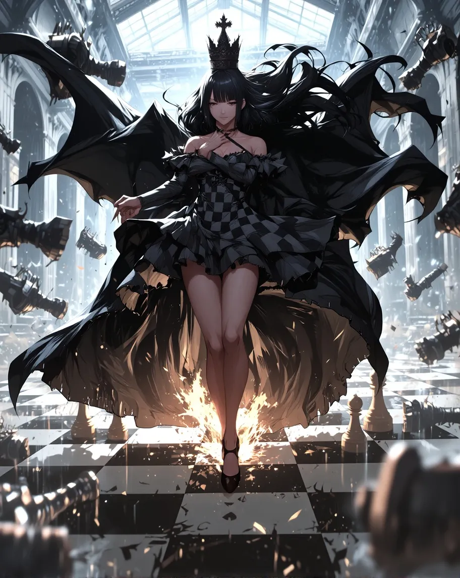A regal woman standing on a giant - Free AI Photo Generator - starryai