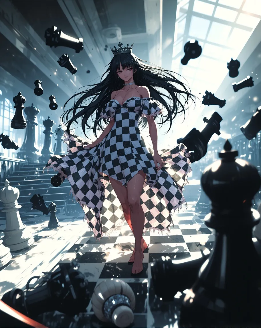 A regal woman standing on a giant - Free AI Photo Generator - starryai